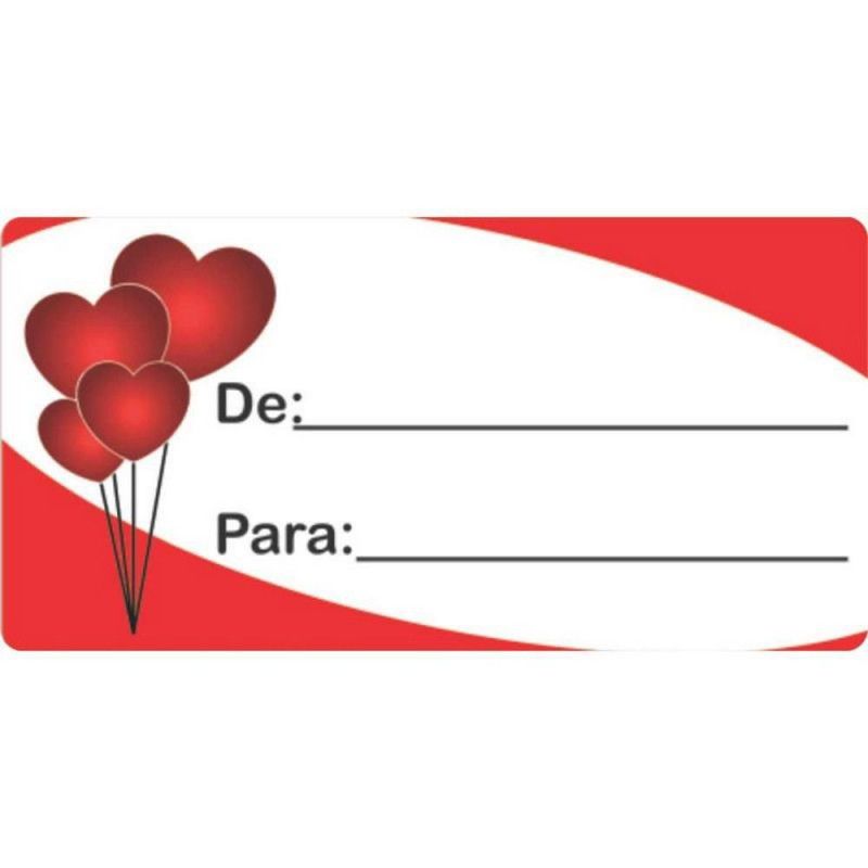 ETIQUETA PARA PRESENTE DE/PARA VERMELHO COM 100 - REF. G-2 - 1 UNIDADE