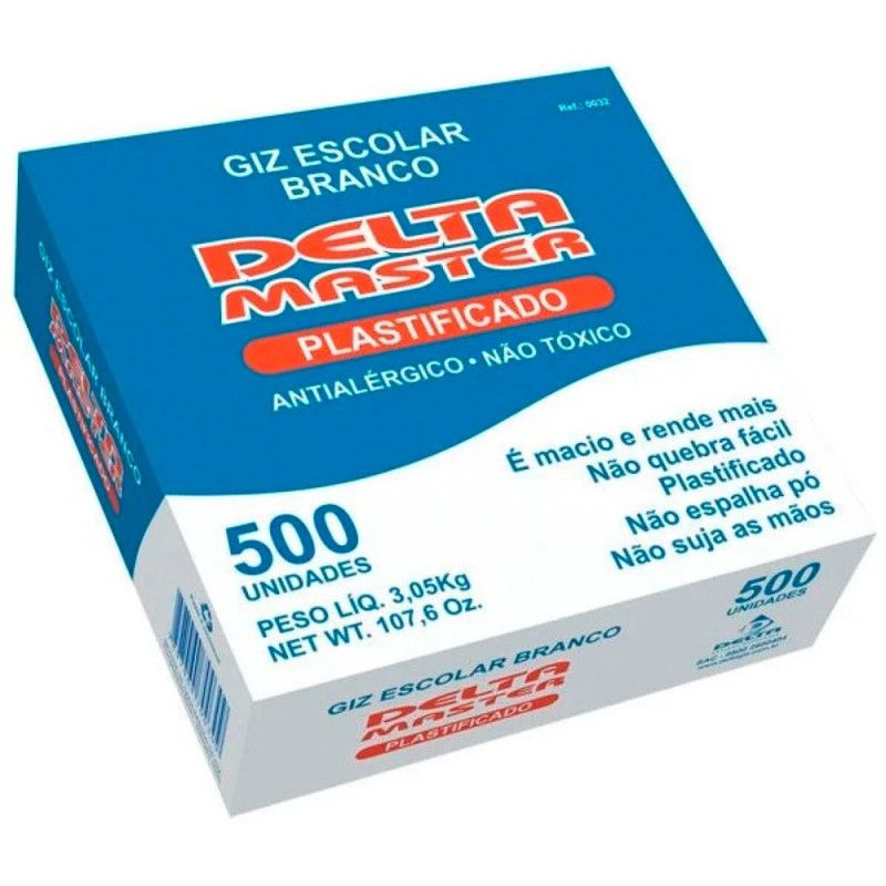 GIZ ESC.BRANCO PLAST. C/ 500 DELTA - 3252 1 UNIDADE