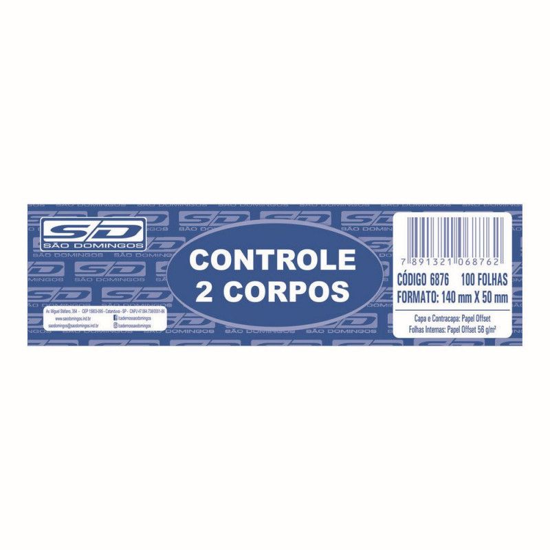 BLOCO CONTROLE 2 CORPOS SAO DOMINGOS - REF. 6876 - PACOTE COM 20 UNIDADES