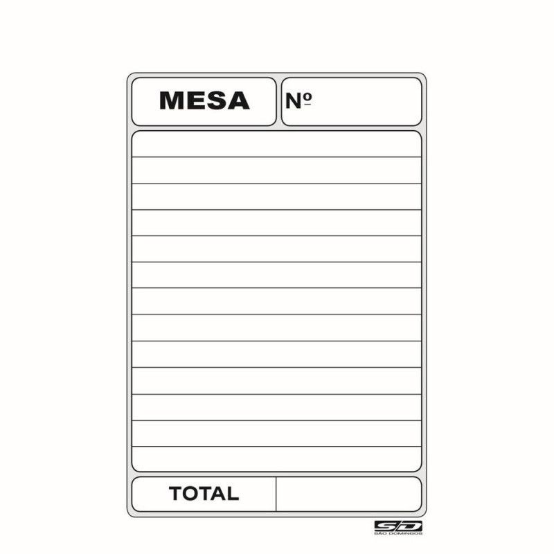BLOCO PEDIDO DE MESA 80X117 SAO DOMINGOS - REF. 6980 - PACOTE COM 20 UNIDADES