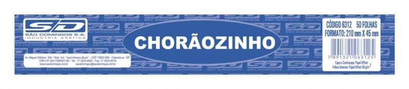 BLOCO CHORAOZINHO 50 FOLHAS SAO DOMINGOS - REF. 6312 - PACOTE COM 40 UNIDADES