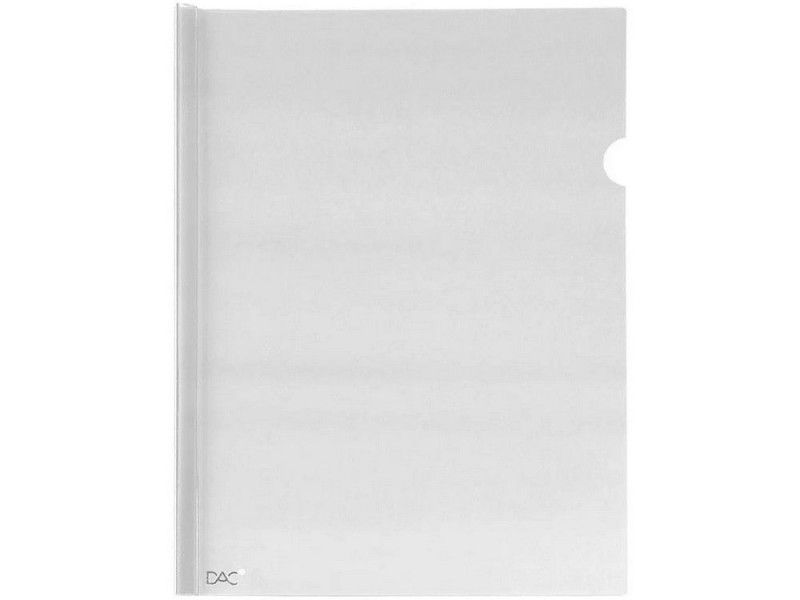PASTA CANALETA A4 TRANSPARENTE DAC - REF. 822TR - CAIXA COM 10 UNIDADES