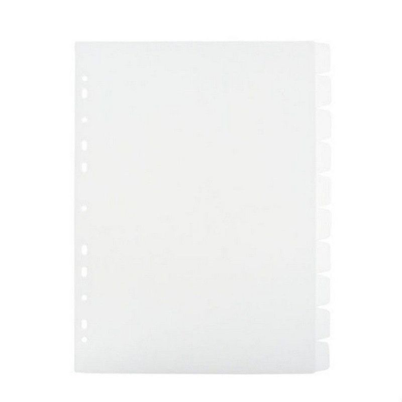DIVISORIA PARA FICHARIO UNIVERSAL 10 DIVISORIAS CRISTAL - REF. 6922CR - PACOTE COM 20 UNIDADES