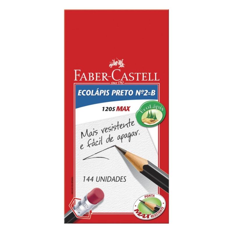 LAPIS PRETO N.2 MAX COM BORRACHA - REF. 1205SM/B - CAIXA COM 144 UNIDADES