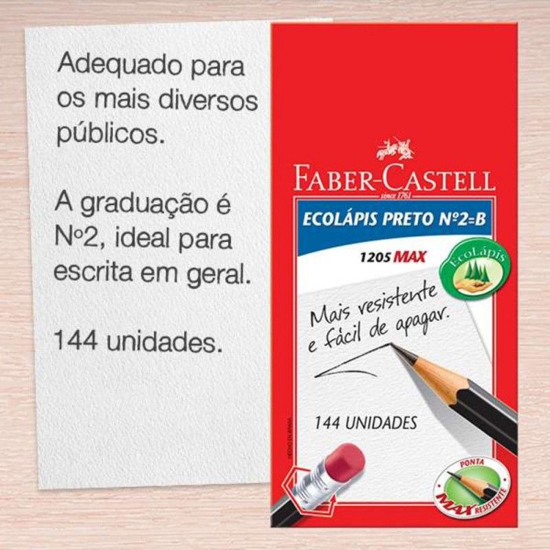 LAPIS PRETO N.2 MAX COM BORRACHA - REF. 1205SM/B - CAIXA COM 144 UNIDADES