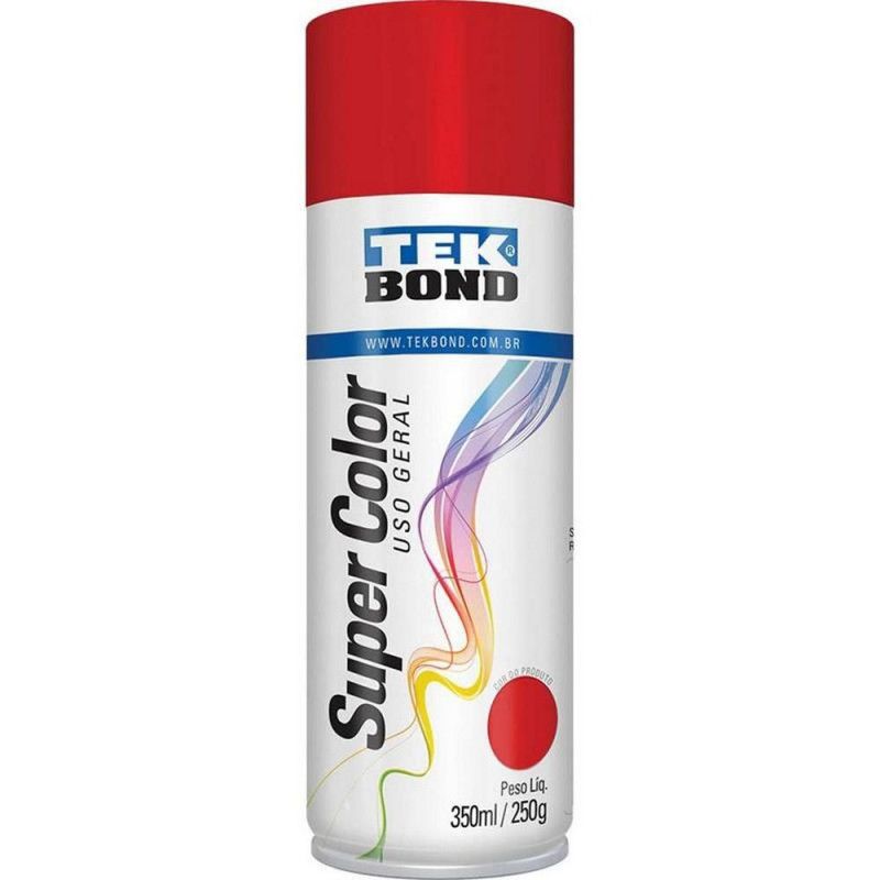 TINTA SPRAY USO GERAL VERMELHO 350ML 250G TEK BOND - REF. 230410 - 1 UNIDADE