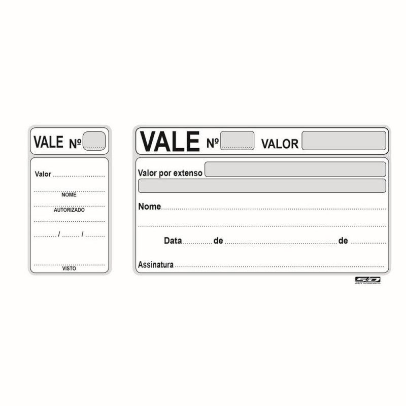 BLOCO VALE COM CANHOTO 100 FOLHAS SAO DOMINGOS - REF. 6865 - PACOTE COM 20 UNIDADES