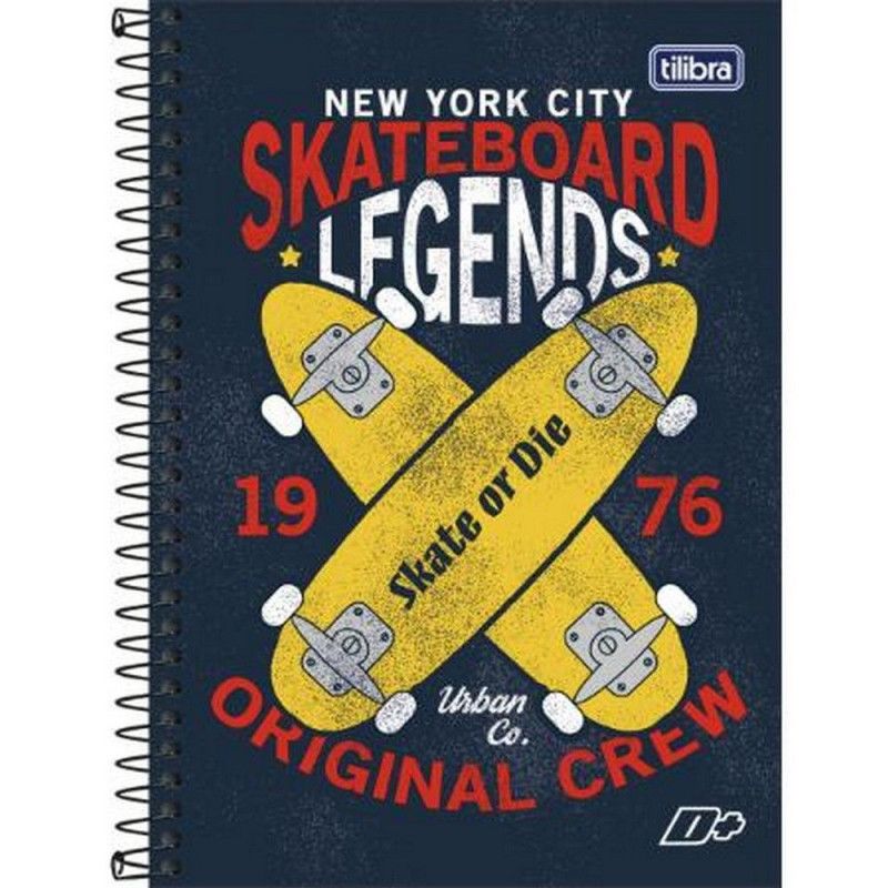 CADERNO ESPIRAL CAPA DURA 1/4 200 FOLHAS D+ TILIBRA - REF. 14052 - PACOTE COM 4 UNIDADES