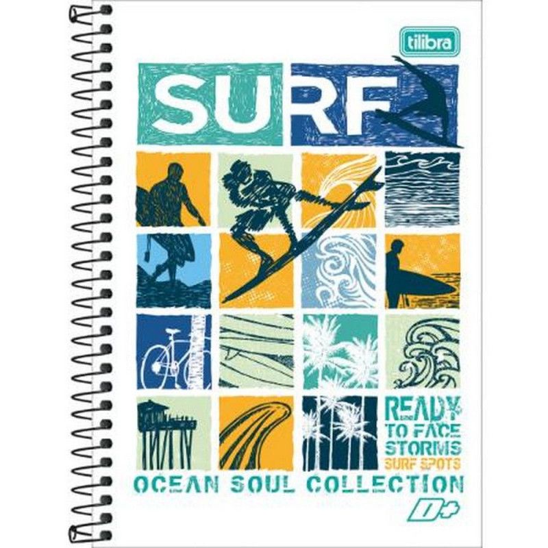 CADERNO ESPIRAL CAPA DURA 1/4 200 FOLHAS D+ TILIBRA - REF. 14052 - PACOTE COM 4 UNIDADES