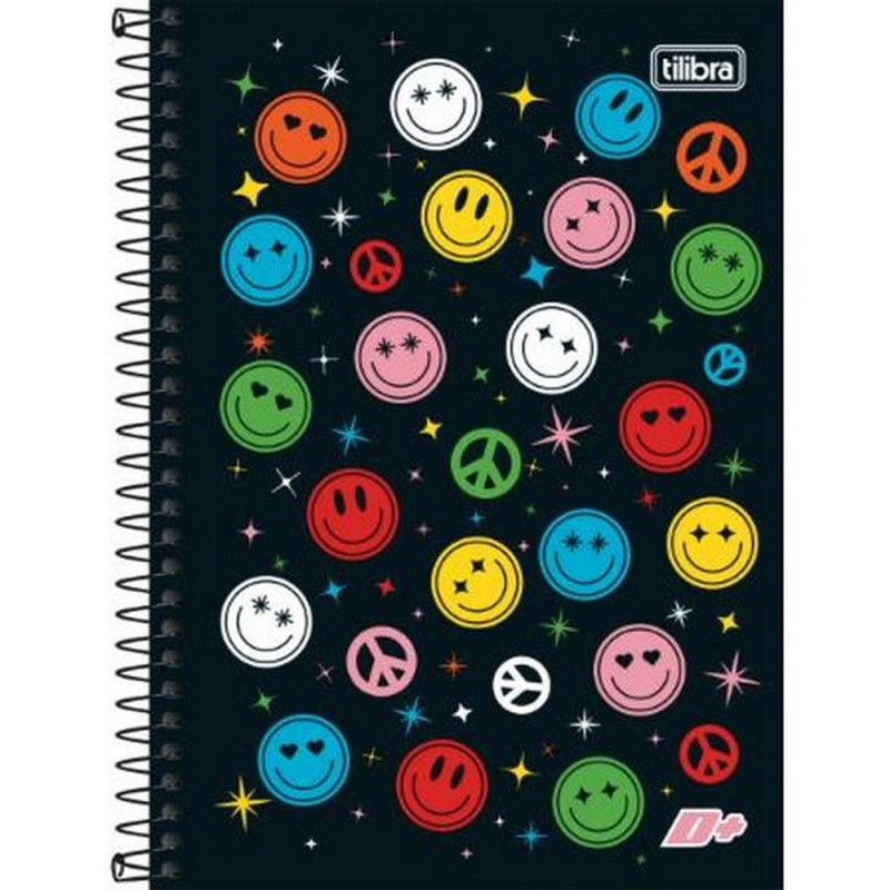 CADERNO ESPIRAL CAPA DURA 1/4 200 FOLHAS D+ TILIBRA - REF. 14052 - PACOTE COM 4 UNIDADES