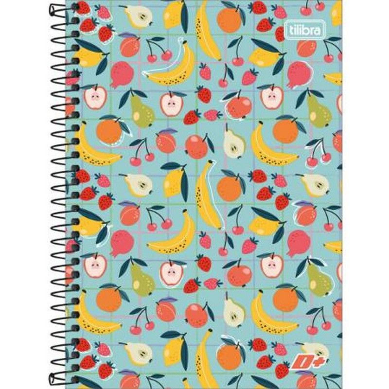 CADERNO ESPIRAL CAPA DURA 1/4 200 FOLHAS D+ TILIBRA - REF. 14052 - PACOTE COM 4 UNIDADES