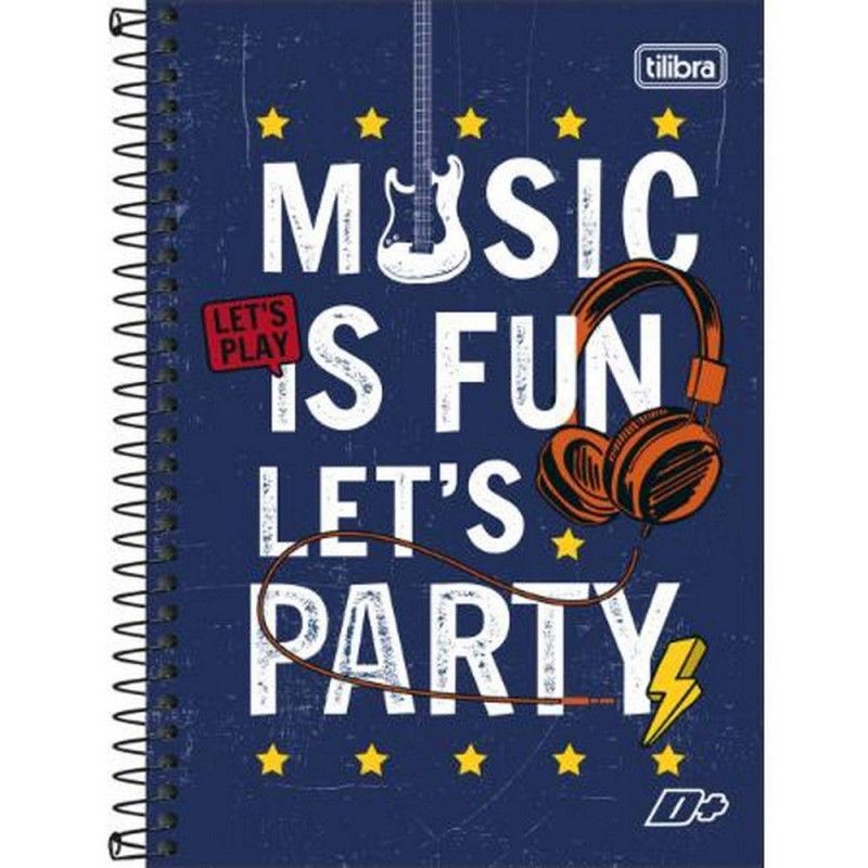 CADERNO ESPIRAL CAPA DURA 1/4 200 FOLHAS D+ TILIBRA - REF. 14052 - PACOTE COM 4 UNIDADES