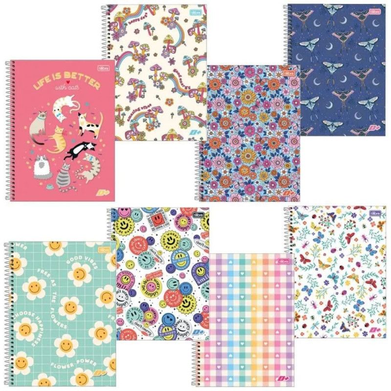 CADERNO 20 MATERIAS CAPA DURA 400 FOLHAS MAIS FEMININO TILIBRA - REF. 13936 - PACOTE COM 2 UNIDADES
