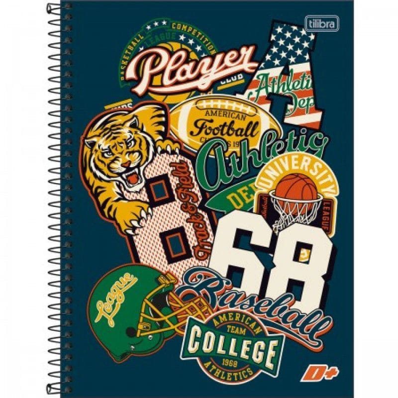 CADERNO 1 MATERIA CAPA DURA 96 FOLHAS MAIS MASCULINO - REF. 12795 - PACOTE COM 4 UNIDADES
