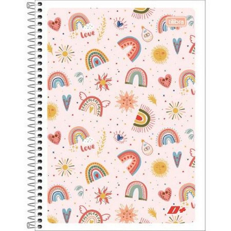 CADERNO 1 MATERIA CAPA FLEXIVEL 96 FOLHAS MAIS FEMININO - REF. 14348 - PACOTE COM 5 UNIDADES