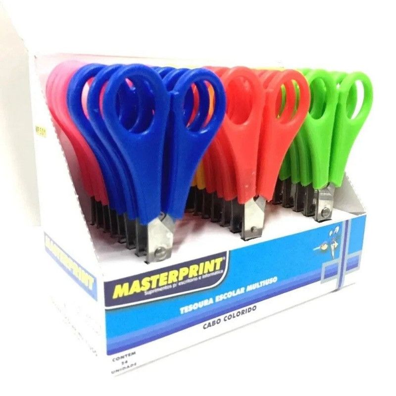 TESOURA 13CM MP501 MASTERPRINT - REF. MP501 - CAIXA COM 24 UNIDADES