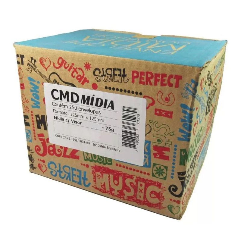 ENVELOPE CD COM VISOR AZUL SCRITY - REF. CMD002 - CAIXA COM 250 UNIDADES