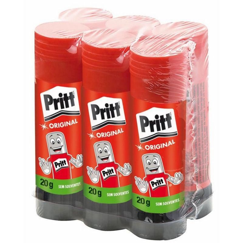 COLA BASTAO 20G PRITT - PACOTE COM 6 UNIDADES