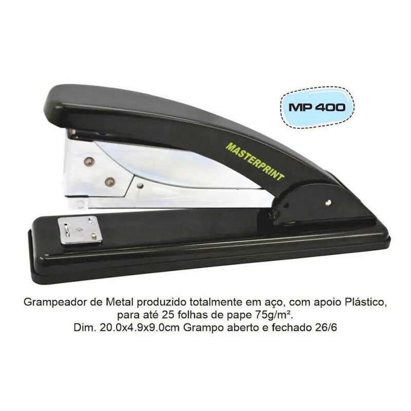 GRAMPEADOR METAL 25 FOLHAS 20CM MP400 - REF. MP400 - 1 UNIDADE