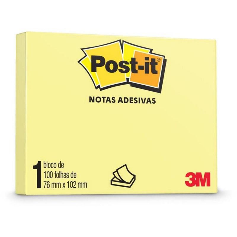 BLOCO ADESIVO ANOTACAO 76X102MM 100 FOLHAS POST IT - REF. 657 - 1 UNIDADE