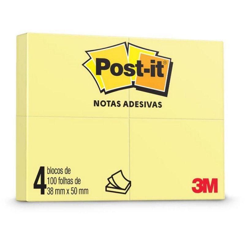 BLOCO ADESIVO ANOTACAO 38X50MM 100 FOLHAS POST IT - REF. 653 - 1 UNIDADE