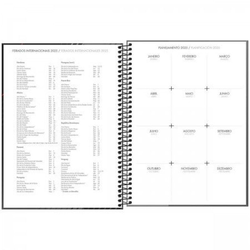 AGENDA ESPIRAL SPOT M9 TILIBRA 2025 - REF. 126179 - PACOTE COM 4 UNIDADES SORTIDAS