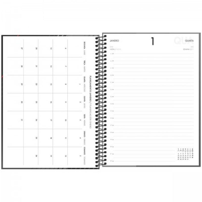 AGENDA ESPIRAL SPOT M9 TILIBRA 2026 - REF. 126179 - PACOTE COM 4 UNIDADES SORTIDAS