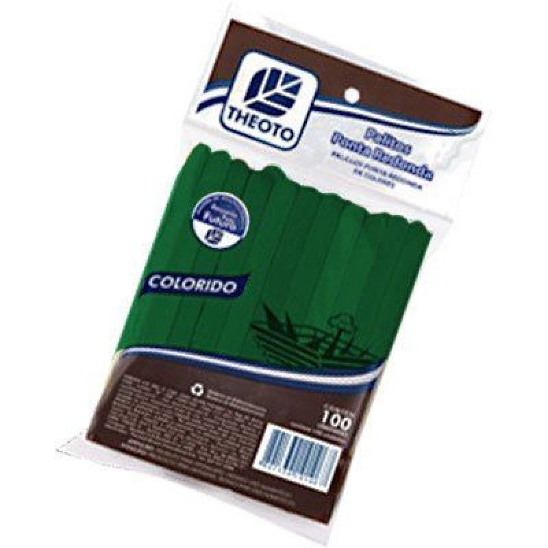 PALITO SORVETE COLORIDO VERDE COM 100 UNDIADES THEOTO - REF. 51085 - 1 UNIDADE