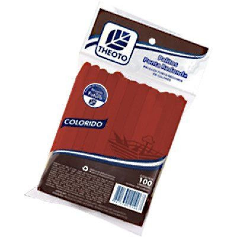 PALITO SORVETE COLORIDO VERMELHO COM 100 UNIDADES THEOTO. - REF. 501086 - 1 UNIDADE