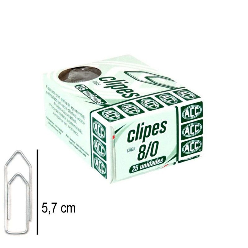 CLIPES 8/0 COM 25 ACC - REF. 9.11.11.13-6 - PACOTE COM 10 UNIDADES