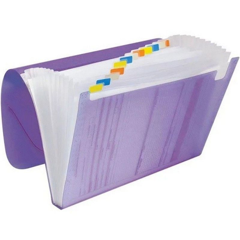 PASTA SANFONADA A4 12 DIVISORIAS LILAS 6090 DAC - REF. 6090LL - 1 UNIDADE