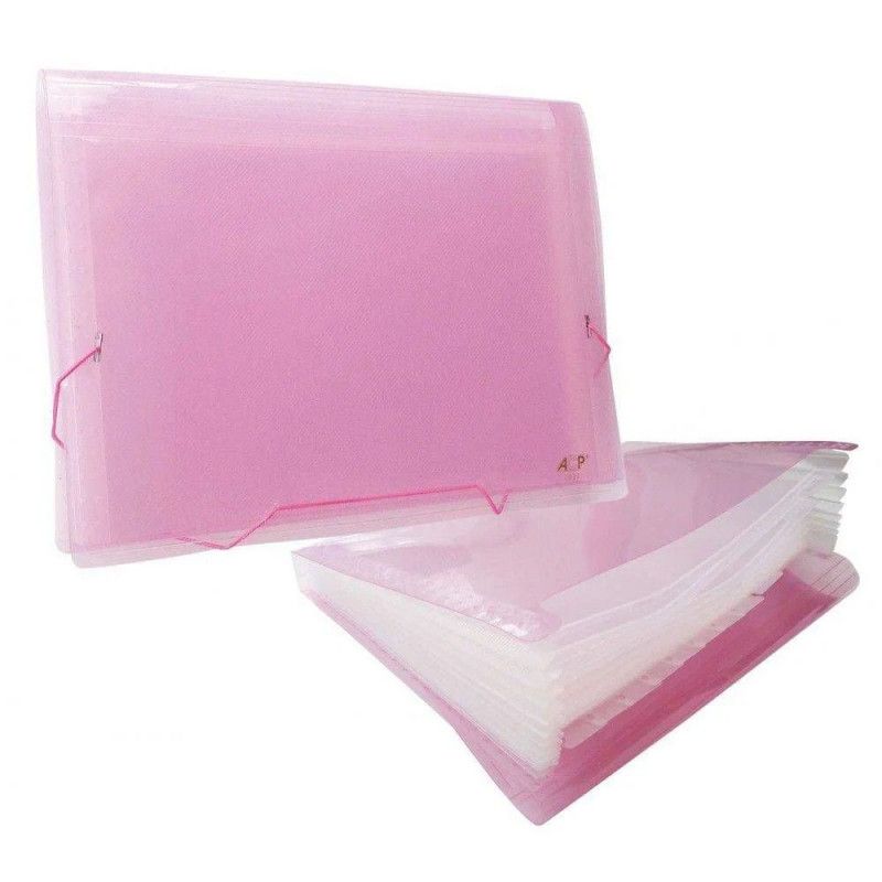 PASTA SANFONADA A4 12 DIVISORIAS ROSA 6090 DAC - REF. 6090RS - 1 UNIDADE