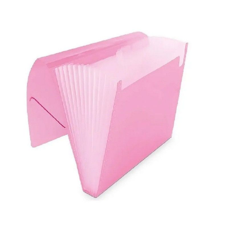 PASTA SANFONADA A4 12 DIVISORIAS ROSA 6090 DAC - REF. 6090RS - 1 UNIDADE