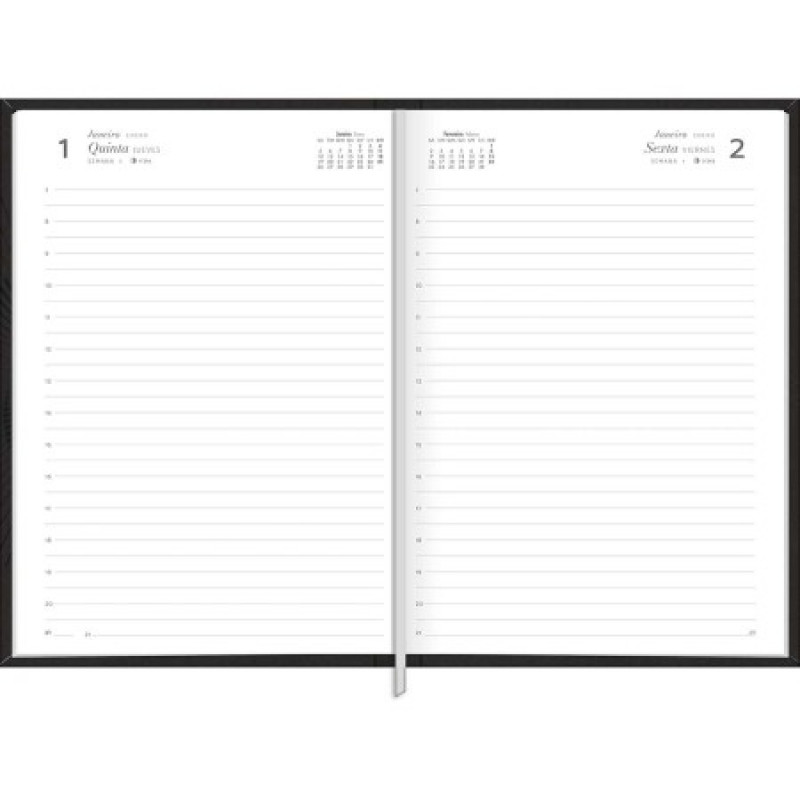 AGENDA COSTURADA PRATIKA PRETO M6 TILIBRA 2026 - REF. 126144 - PACOTE COM 5 UNIDADES