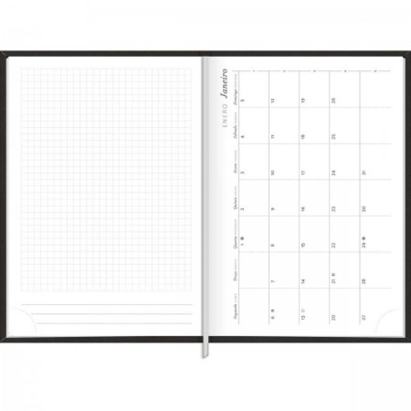 AGENDA COSTURADA PRATIKA PRETO M6 TILIBRA 2026 - REF. 126144 - PACOTE COM 5 UNIDADES