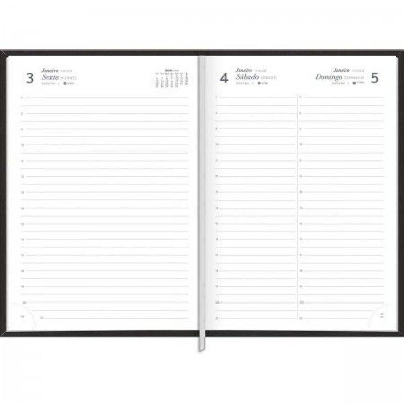 AGENDA COSTURADA PRATIKA PRETO M6 TILIBRA 2025 - REF. 126144 - PACOTE COM 5 UNIDADES