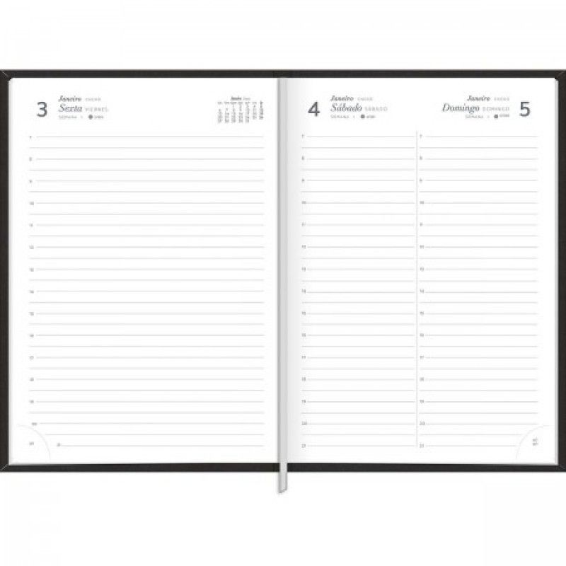 AGENDA COSTURADA PRATIKA PRETO M6 TILIBRA 2026 - REF. 126144 - PACOTE COM 5 UNIDADES