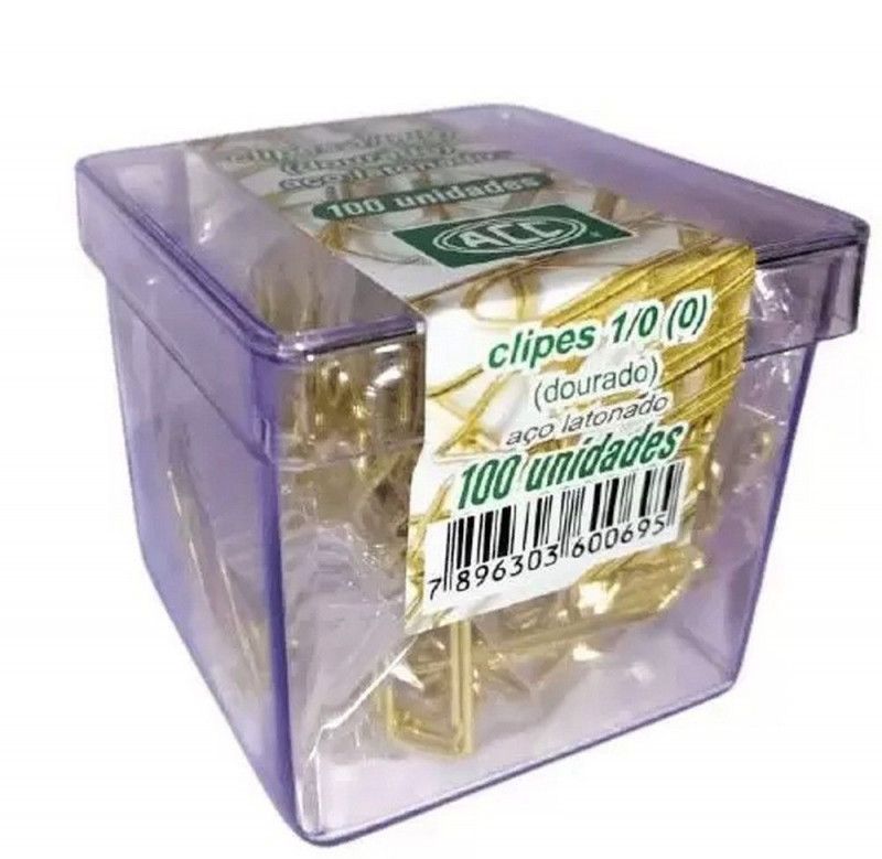 CLIPES 1/0 COM 100 DOURADO ACC - 1 UNIDADE