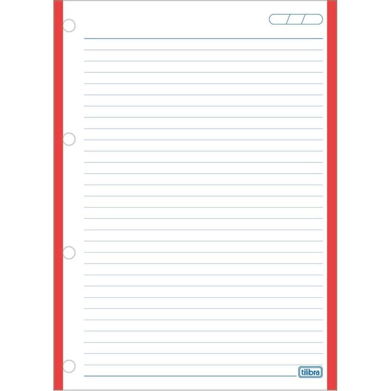 BLOCO PARA FICHARIO 96 FOLHAS TARJADO TILIBRA - REF. 12291 - CAIXA COM 10 UNIDADES
