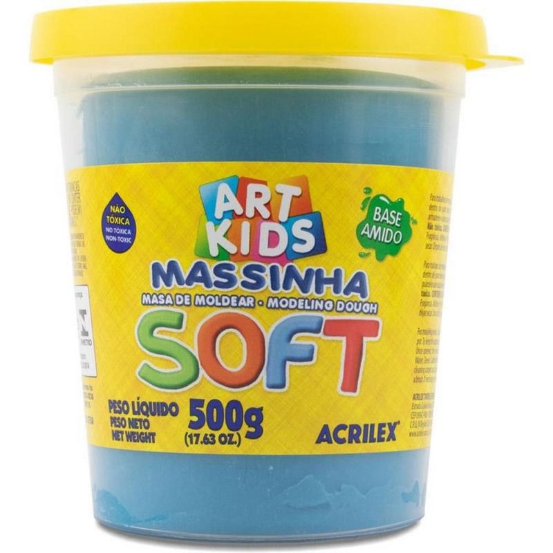 MASSA MODELAR SOFT 500G AZUL ACRILEX - REF. 109 - 1 UNIDADE