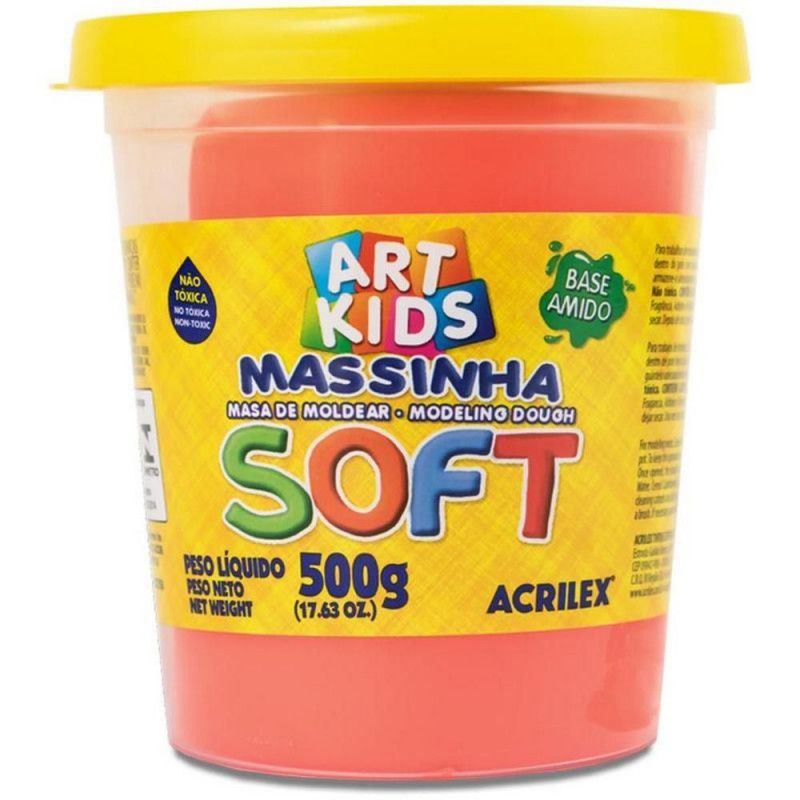 MASSA MODELAR SOFT 500G VERMELHO ACRILEX - REF. 103 - 1 UNIDADE