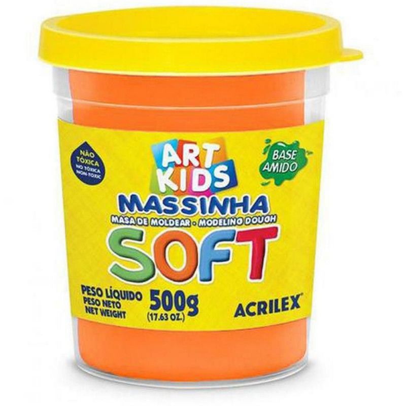 MASSA MODELAR SOFT 500G LARANJA ACRILEX - REF. 105 - 1 UNIDADE