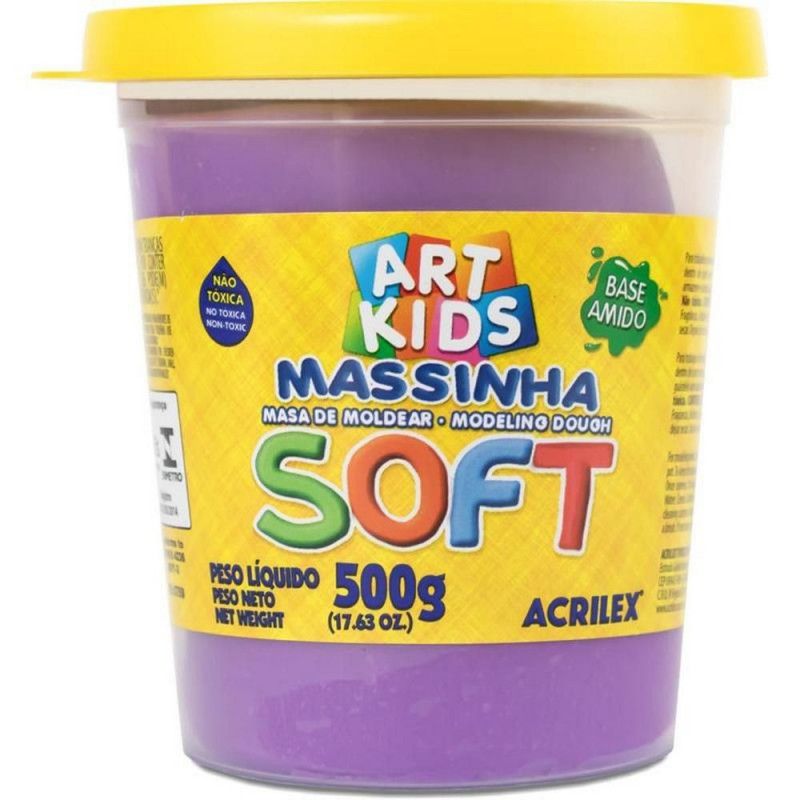MASSA MODELAR SOFT 500G VIOLETA ACRILEX - REF. 516 - 1 UNIDADE