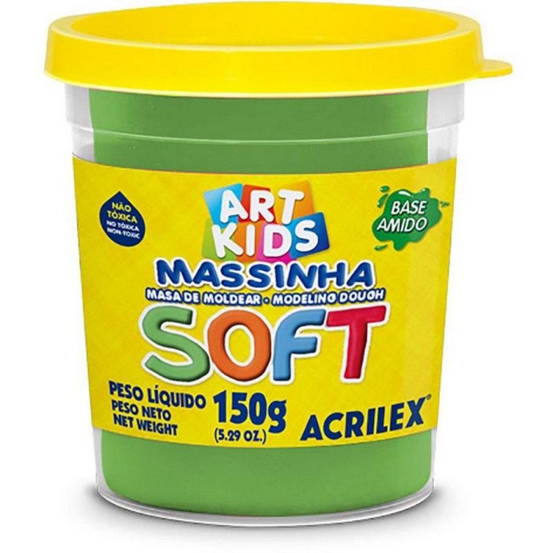 MASSA MODELAR SOFT 150G VERDE ACRILEX - REF. 101 - CAIXA COM 6 UNIDADES