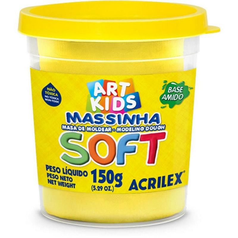 MASSA MODELAR SOFT 150G AMARELO LIMAO ACRILEX - REF. 102 - 1 UNIDADE
