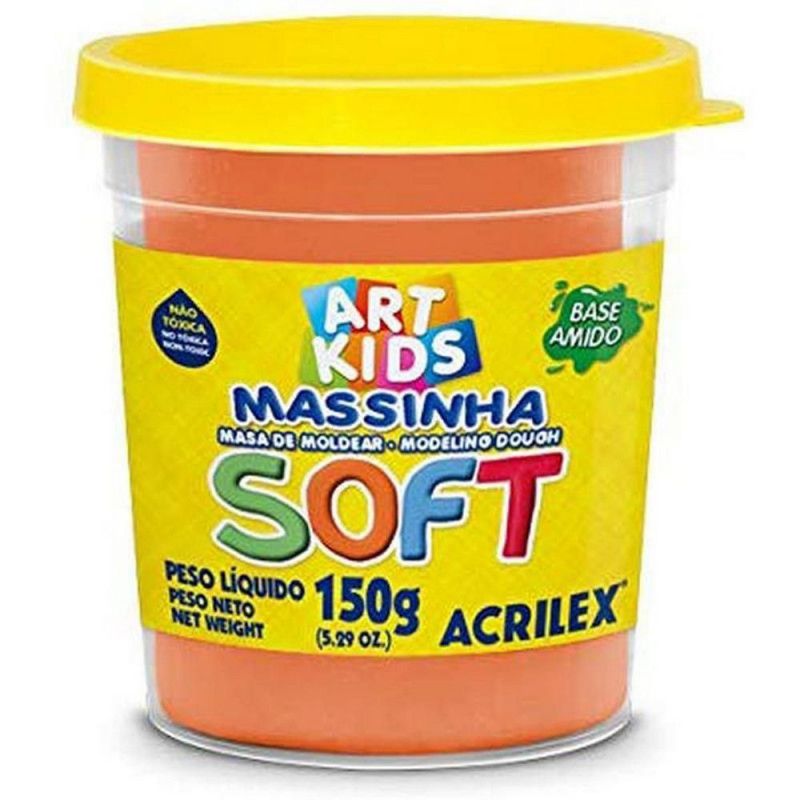 MASSA MODELAR SOFT 150G LARANJA ACRILEX - REF. 105 - 1 UNIDADE