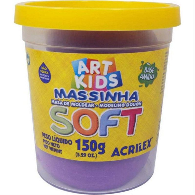 MASSA MODELAR SOFT 150G VIOLETA ACRILEX - REF. 516 - CAIXA COM 6 UNIDADES