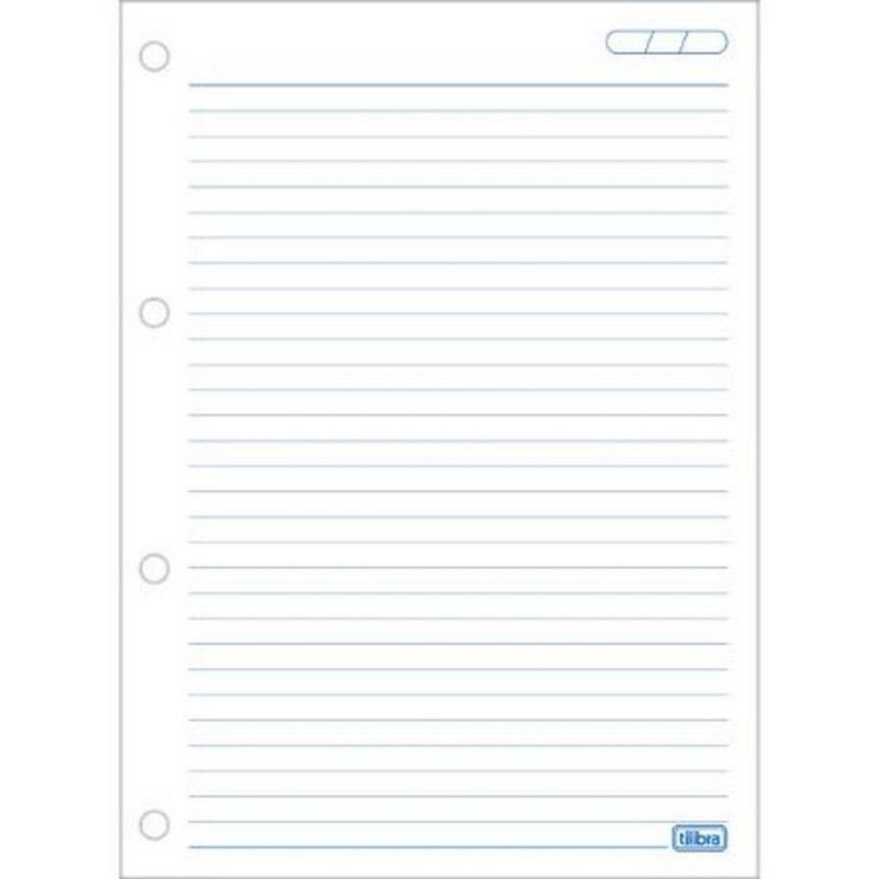 BLOCO PARA FICHARIO 96 FOLHAS ACADEMIE BRANCO TILIBRA - REF. 15781 - 1 UNIDADE