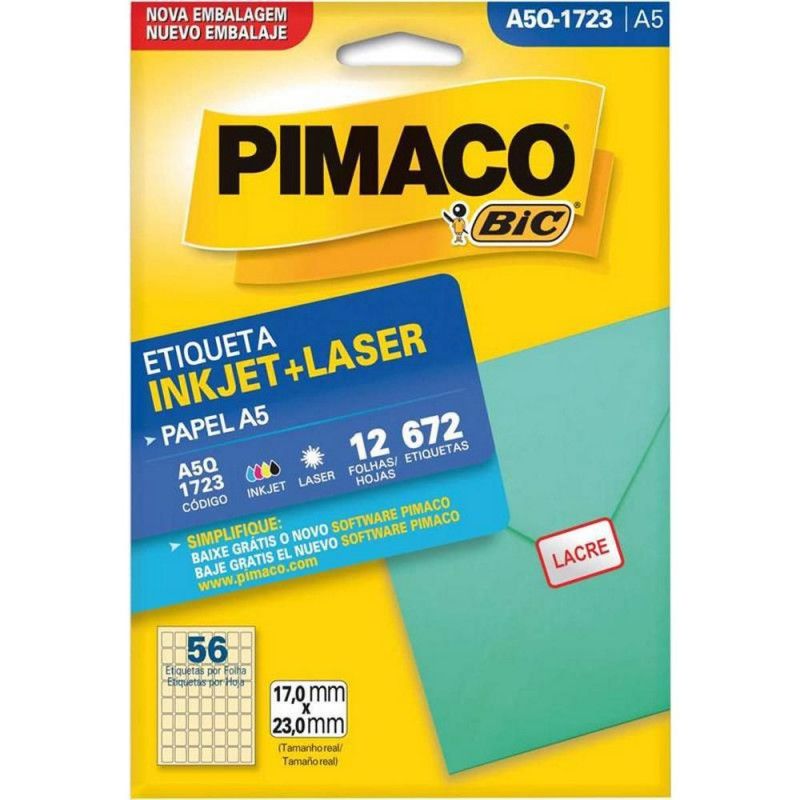 ETIQUETA A5Q-1723 12 FOLHAS PIMACO - REF. A5Q-1723 - 1 UNIDADE