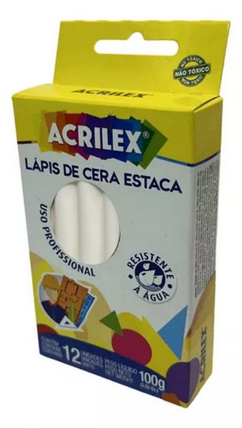 LAPIS ESTACA BRANCO ACRILEX - REF. 519 - PACOTE COM 6 BLISTERS